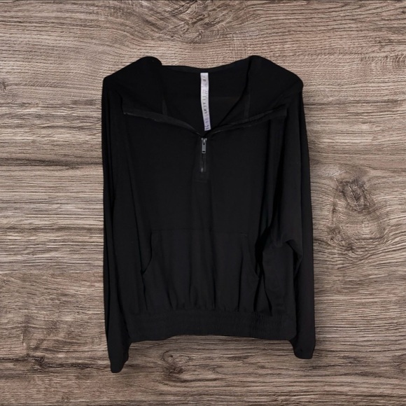 rae mode Tops - Rae Mode - Black Half-Zip Women’s Thin Hoodie with Pockets Sz XL